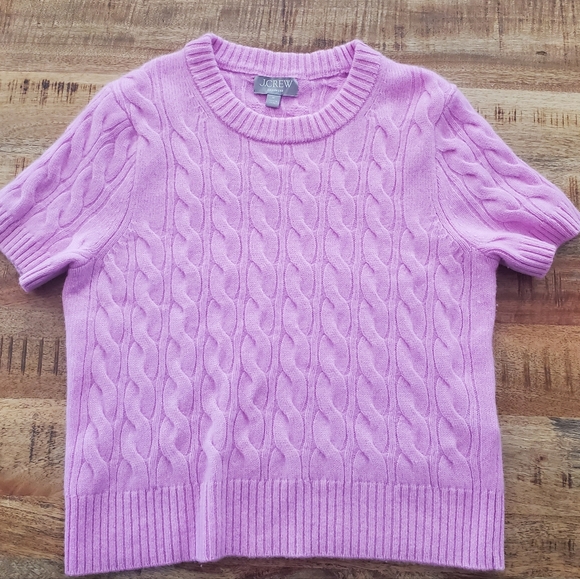 J. Crew Women’s Cashmere Cable Knit Sweater Pink Corpcore Preppy Size M - Picture 14 of 15